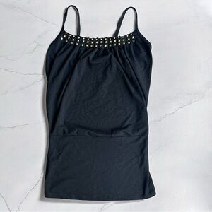Bisou Bisou Black Embellished Sleeveless Camisole